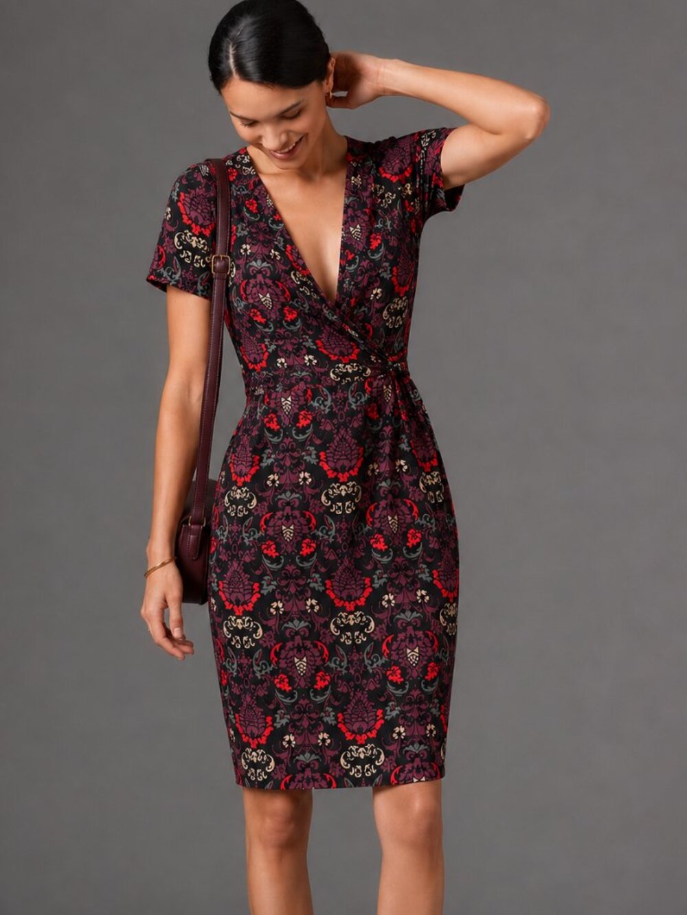 NWT Sugarhill Paisley Print V-Neck Dress